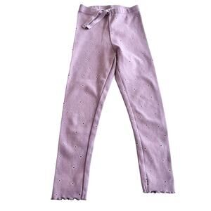 Zara girls mauve floral leggings size 4-5